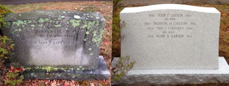 Barre Gray Granite Upright Memorial Professional Granite Cleaning Service Before After
