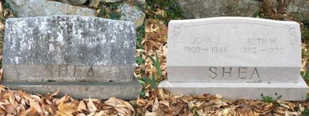 Gray Granite Slant Memorial Shea Monument Professional Granite Cleaning Before and After