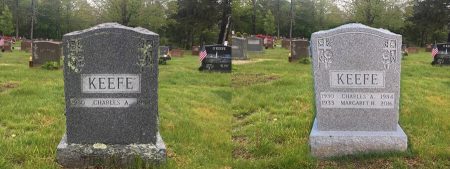 Barre Gray Granite Upright Memorial Professional Granite Cleaning Before and After
