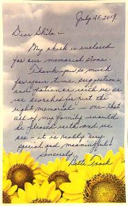 Tribute In Stone Letter