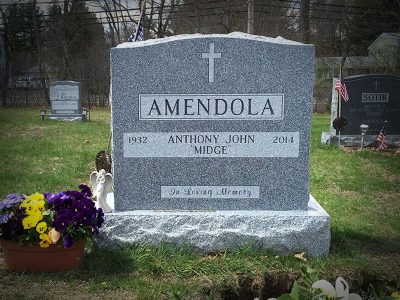 Gray Granite Upright Monument Amendola Memorial In Loving Memory