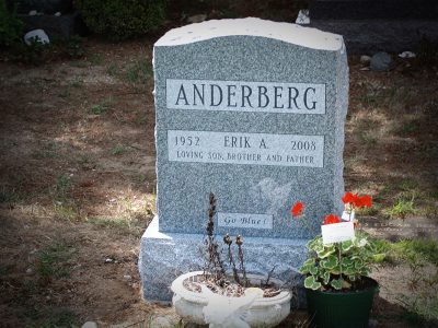 Barre Gray Granite Upright Monument Anderberg Memorial Go Blue