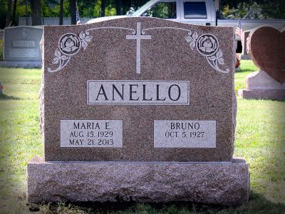 North American Pink Granite Upright Monument Anello Memorial