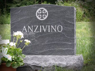 American Black Granite Upright Monument Anzivino Memorial