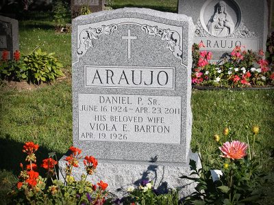 Barre Gray Granite Upright Monument Araujo Memorial