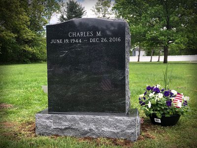 American Black Granite Upright Monument