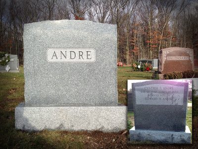 Barre Gray Granite Upright Monument Andre Memorial