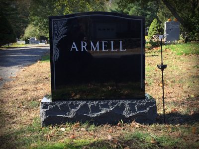 Black Granite Upright Monument Armell Memorial