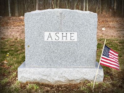 Gray Granite Upright Monument Ashe Memorial
