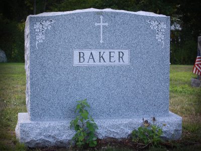 Barre Gray Granite Upright Monument Baker Memorial