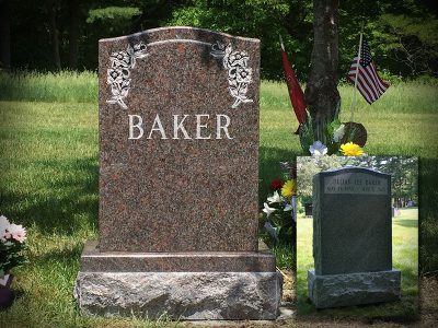 Dakota Mahogany Upright Monument Baker Memorial