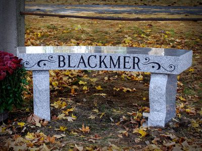 Gray Granite Memorial Bench Blackmer Curved Memorial Bench