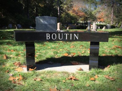 Black Granite Curved Memorial Bench Boutin Memorial