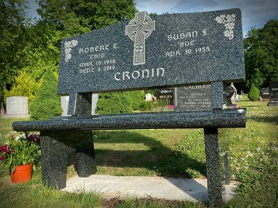 Oliver Green Granite Memorial Bench Cronin Memorial Celtic Cross Carving