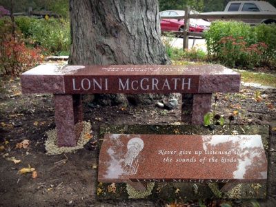 Red Granite Curved Memorial Bench McGrath Memorial