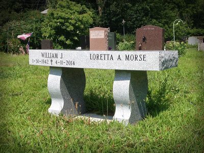 Gray Granite Memorial Bench Morse Family
