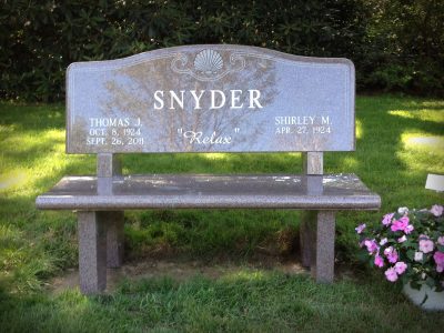 Dakota Mahogany Granite Memorial Bench Snyder Memorial