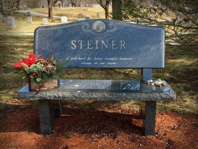 Gray Granite Memorial Bench Steiner Memorial Bench