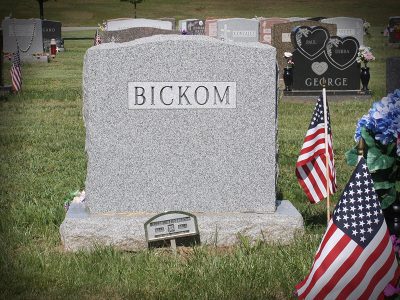 Barre Grey Granite Upright Monument Bickom Memorial