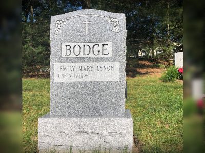 Barre Grey Granite Upright Monument Bodge Memorial