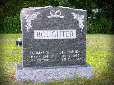 American Black Granite Upright Monument Boughter Memorial