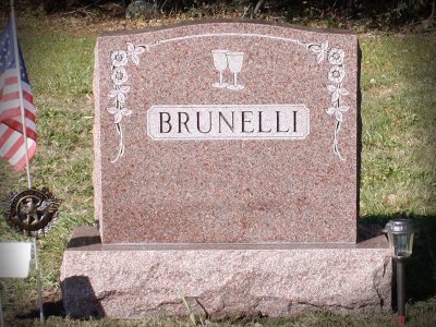 North American Pink Granite Upright Monument Brunelli Memorial