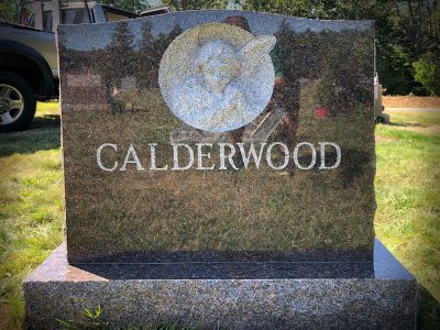 Dakota Mahogany Granite Upright Monument Calderwood Memorial