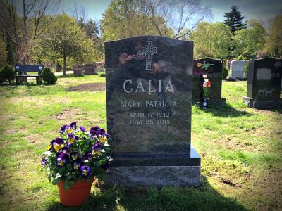 Bahama Blue Granite Upright Monument Calia Memorial