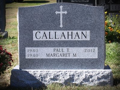 Barre Grey Granite Upright Monument Callahan Memorial