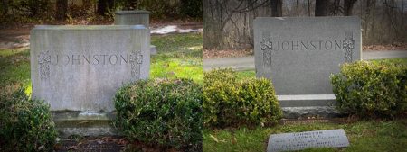 Professional Granite Monument Cleaning Before and After by Tribute In Stone
