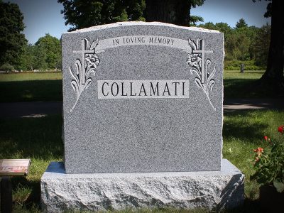 Barre Grey Granite Upright Monument Collamati Memorial In Loving Memory