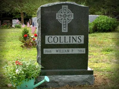 Green Granite Upright Monument Collins Memorial
