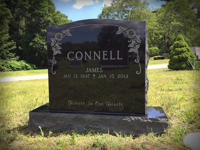 Black Granite Upright Monument Connell Memorial Forever In Our Hearts