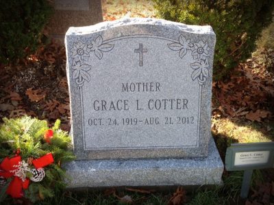 Barre Grey Granite Upright Monument Cotter Memorial