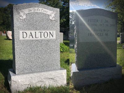 Barre Grey Granite Upright Monument Dalton Memorial In Gods Care