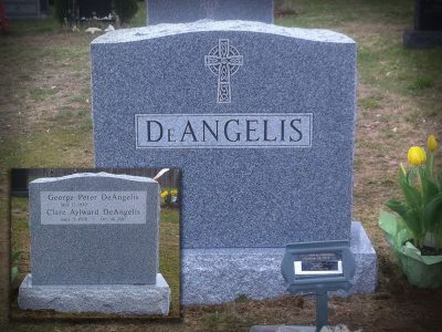 Barre Grey Granite Upright Monument DeAngelis Memorial