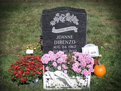 North American Black Granite Upright Monument Direnzo Memorial In Loving Memory