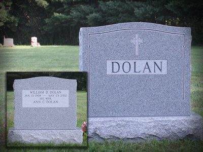 Barre Grey Granite Upright Monument Dolan Memorial