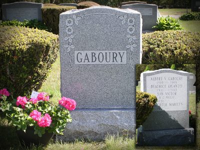 Barre Gray Granite Upright Monument Gaboury Memorial