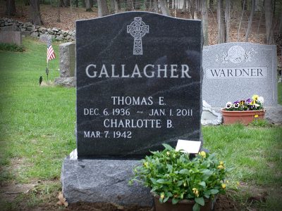 American Black Granite Upright Monument Gallagher Memorial