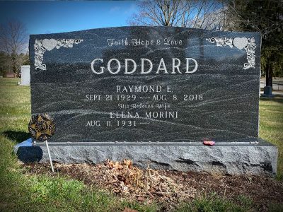 American Black Granite Upright Monument Goddard Memorial Faith Hope and Love