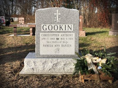 Barre Gray Granite Upright Monument Gookin Memorial with Horse Carving