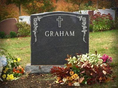 American Black Granite Upright Monument Graham Memorial