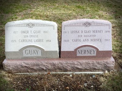 North American Pink Granite Memorial Slant Guay and Nerney Memorial
