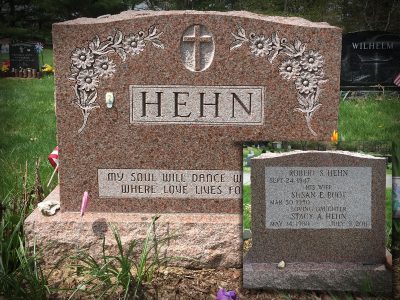 North American Pink Granite Upright Monument Hehn Memorial