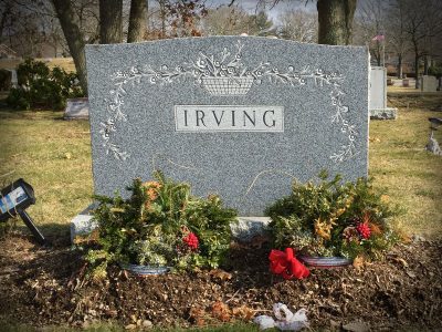 Barre Gray Granite Upright Monument Irving Memorial