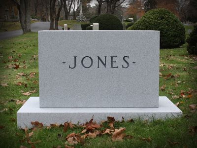 Barre Gray Granite Upright Monument Jones Memorial