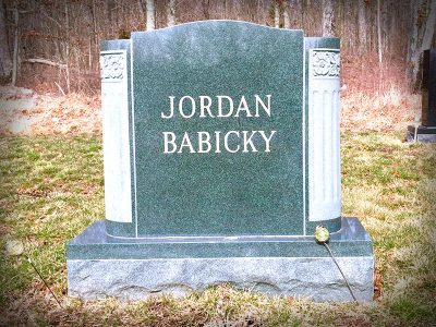 Oliver Green Granite Upright Memorial Jordan Babicky Memorial with Symmetrical Column Sculpture