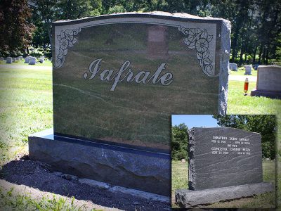 American Black Granite Upright Monument Jafrate Memorial